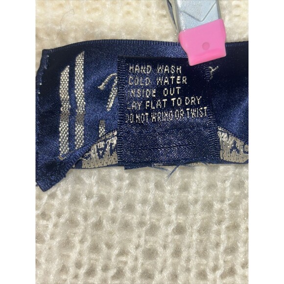 VTG Vintage Monte por le Chois Cream Leaf Applique Long Sweater Duster Size M - Picture 11 of 16